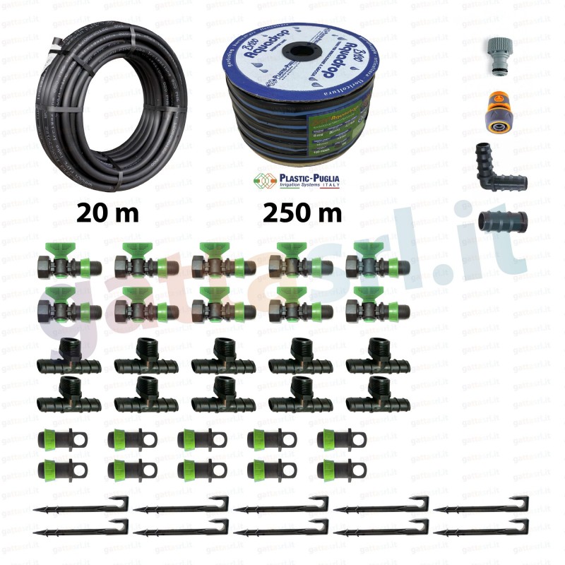 Kit manichetta gocciolante per impianto irrigazione orto e giardino mt.250  - p.30