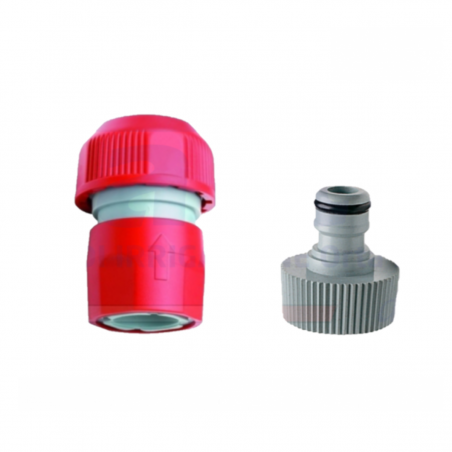 Connettore rapido con filetto femmina da 1/2 e 3/4 per tubo - Cablematic